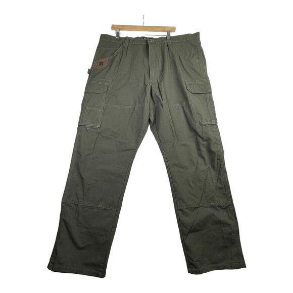 RIGGS Workwear By Wrangler Cargo Ranger Pants size 42 x‎ 32 Green - Picture 1 of 9